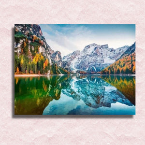 Snowy Mountains and Lake Canvas - Painting by numbers shop