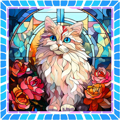 Stained Glass Garden Cat - Painting by numbers shop