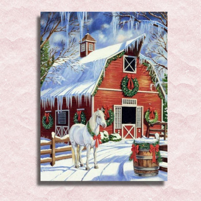 Starlit Barn Harmony Canvas - Paint by numbers