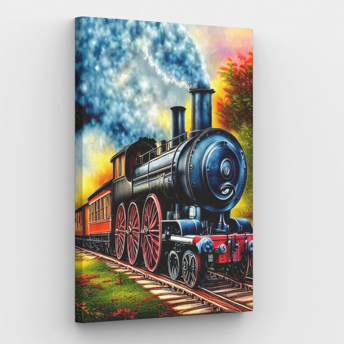 Steam Train Paint by Numbers Canvas