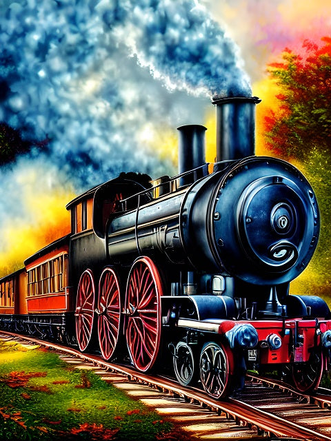 Steam Train - Painting by numbers shop