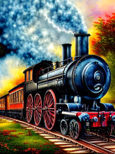 Laad de afbeelding in de Gallery-viewer, Steam Train Paint by Numbers