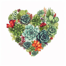 Load image into Gallery viewer, Succulent Heart Paint by numbers
