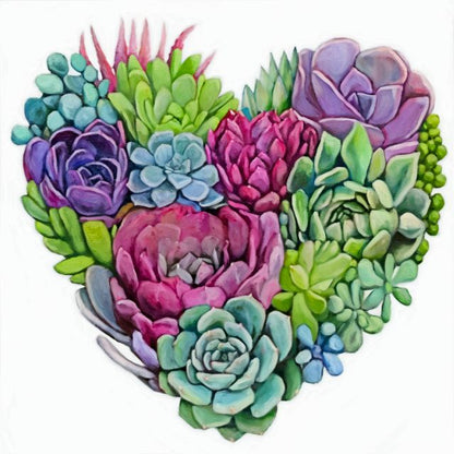 Succulent Heart - Paint by numbers