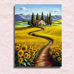 Sunflowers Scenery Canvas - Paint by numbers