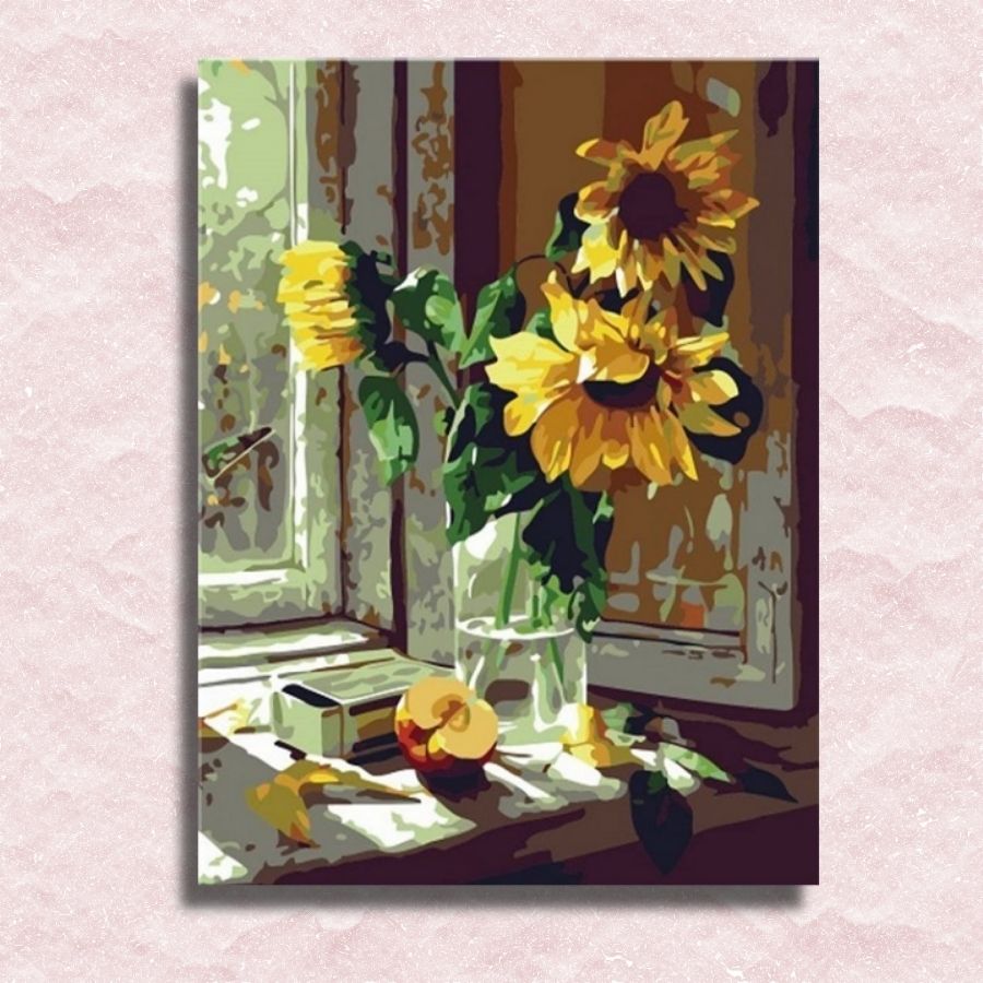 Sunflowers in Jar Canvas - Painting by numbers shop