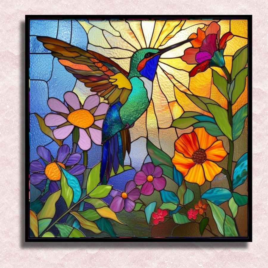 Sunlit Hummingbird Harmony Canvas - Paint by numbers