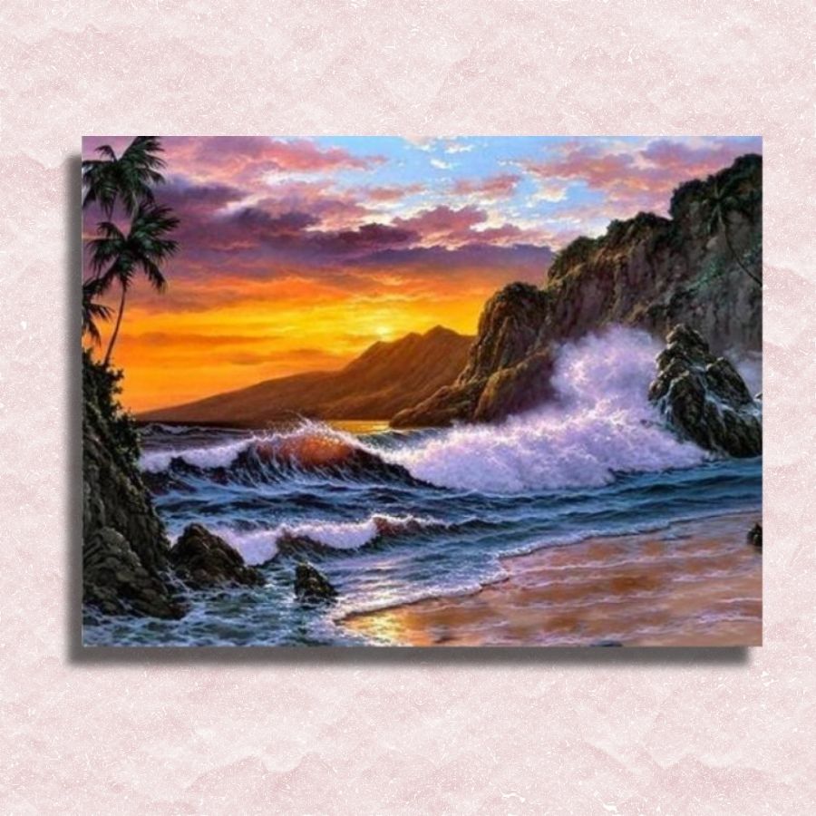Sunset Waves Canvas - Painting by numbers shop