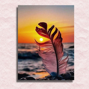 Sunset Feather Canvas - Painting by numbers shop