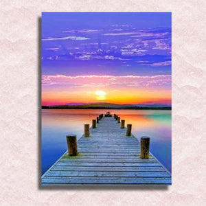 Sunset over Pier Canvas - Painting by numbers shop