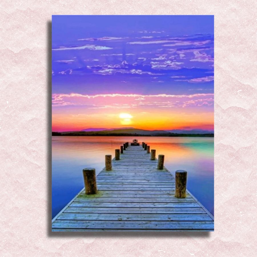 Sunset over Pier Canvas - Painting by numbers shop