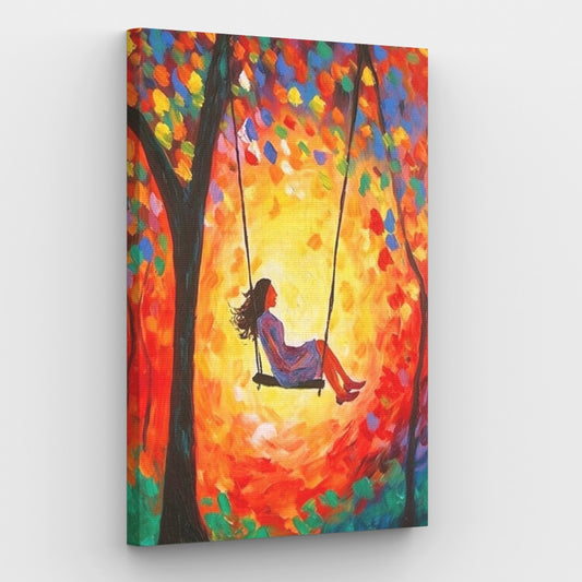 Swirling Colorful Swing Canvas - Painting by numbers shop