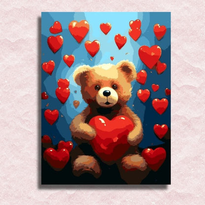 Teddy Love Canvas - Painting by numbers shop