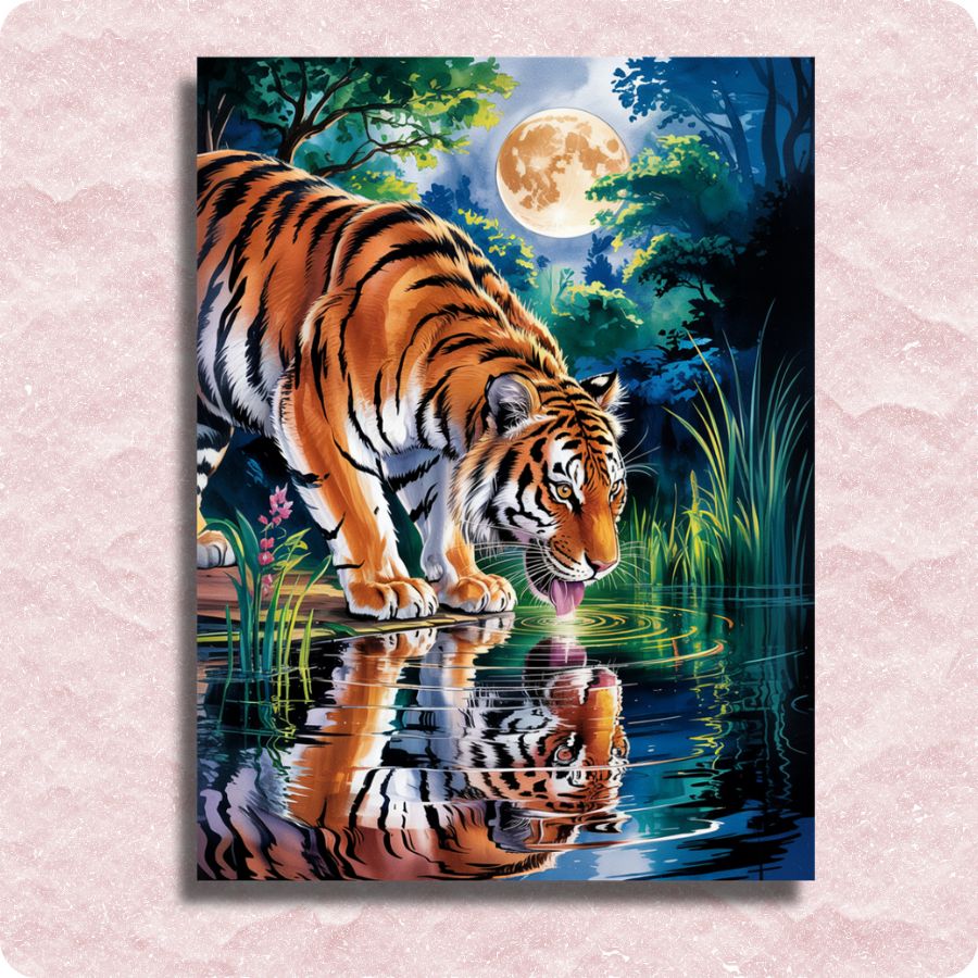 Tiger in der Abenddämmerung Leinwand - Malen nach Zahlen