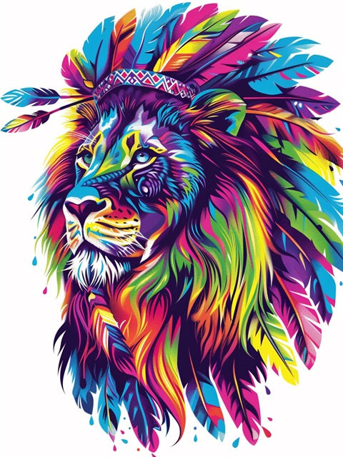 Tribal Lion - Paint by numbers