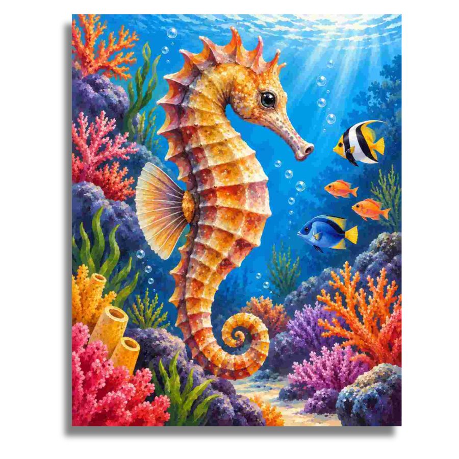 Tropical Seahorse - Paint by numbers
