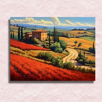 Canvas Toscane platteland - Schilderen op nummer winkel