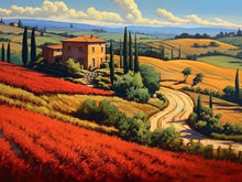 Laad de afbeelding in de galerijviewer, Toscane op het platteland - schilderen op nummer
