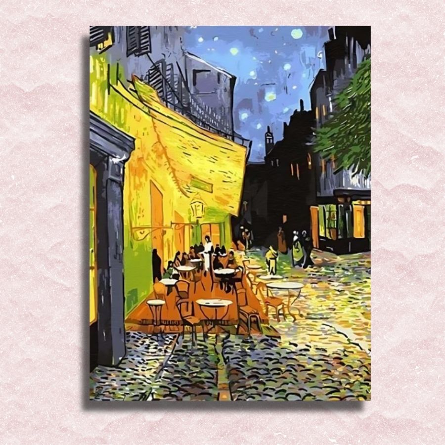 Vincent Van Gogh - Caféterras bij nacht Canvas - Schilderij op nummerwinkel