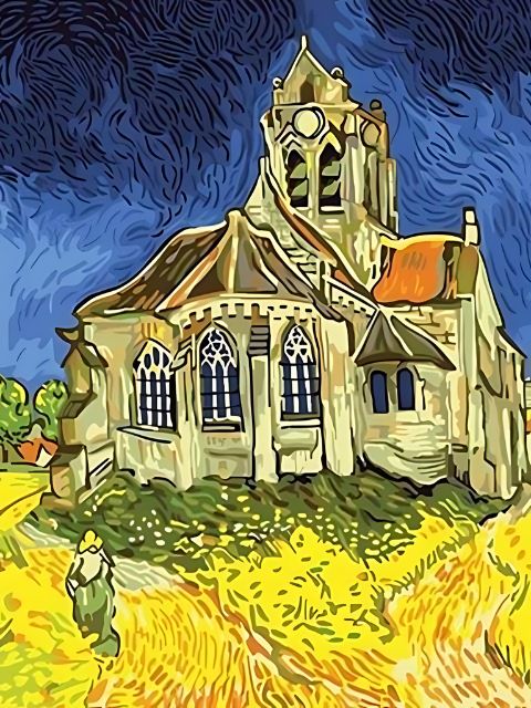 De kerk van Auvers - Van Gogh - Schilderen op nummer winkel