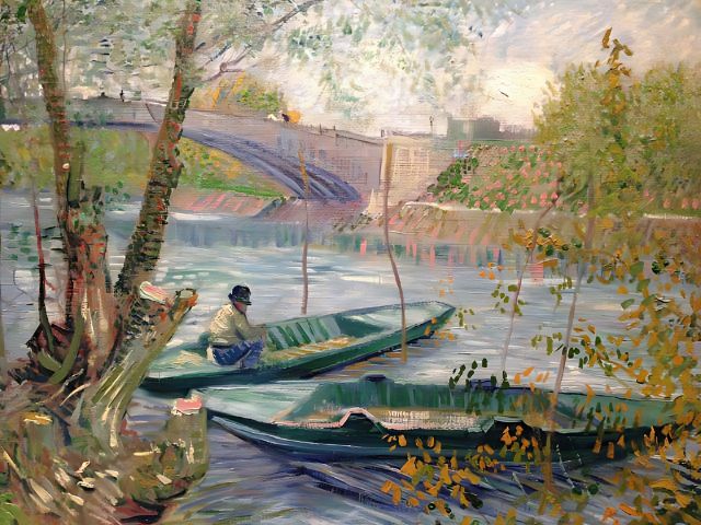 Van Gogh - Vissen in de lente - Schilderij op nummer winkel