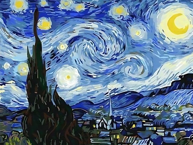 Van Gogh Starry Night Paint by Numbers Kit Painting By