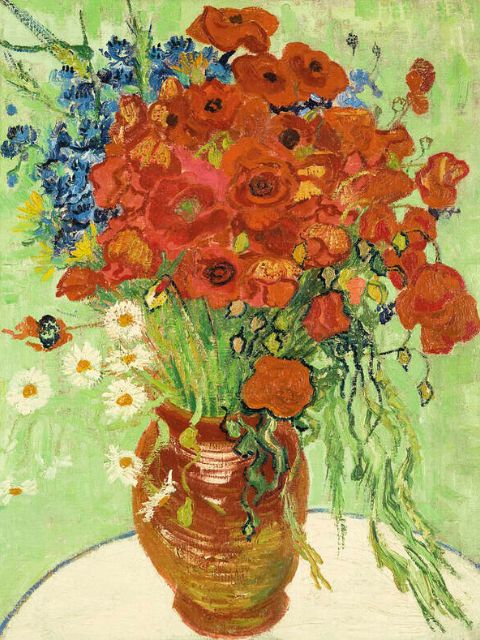 Van Gogh - Vase with Cornflowers and Poppies 1890 - Paint by numbers