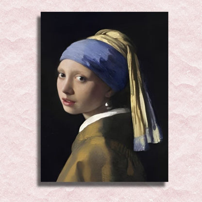 Meisje met de parel - J. Vermeer Canvas - Schilderij op nummer winkel