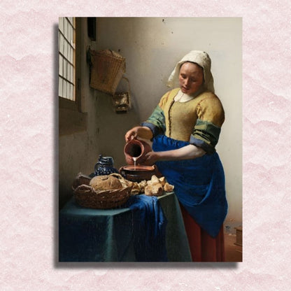 Vermeer - Het Melkmeisje Canvas - Schilderij op nummer winkel