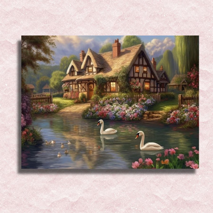 Village House Canvas - Painting by numbers shop