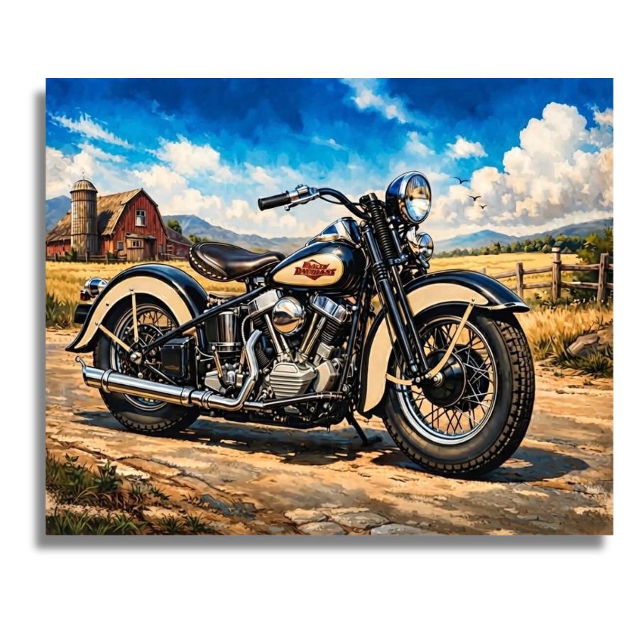 Vintage Harley Davidson - Paint by numbers