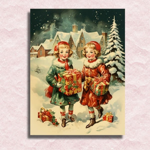Vintage Holiday Twins Canvas - Schilderen op nummer winkel