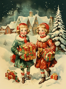 Vintage Holiday Twins – Malen nach Zahlen