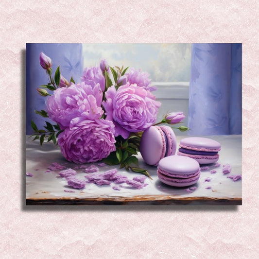 Violet Macaroons and Rose Canvas - Paint by numbers