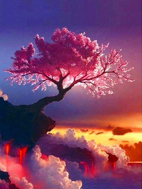Volcano Tree - Painting by numbers shop
