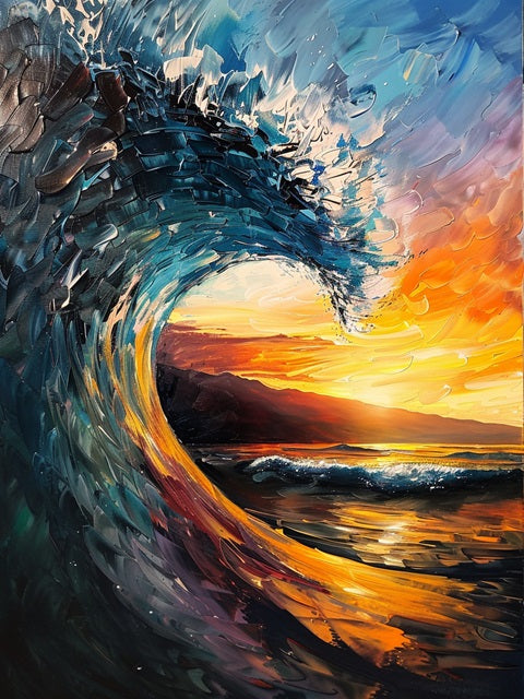 Waves and Sunset - Painting by numbers shop