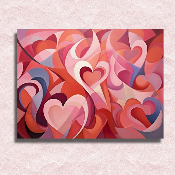 Whimsical Love Abstract Canvas - Painting by numbers shop