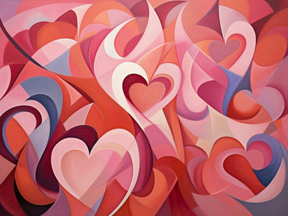 Whimsical Love Abstract - Painting by numbers shop