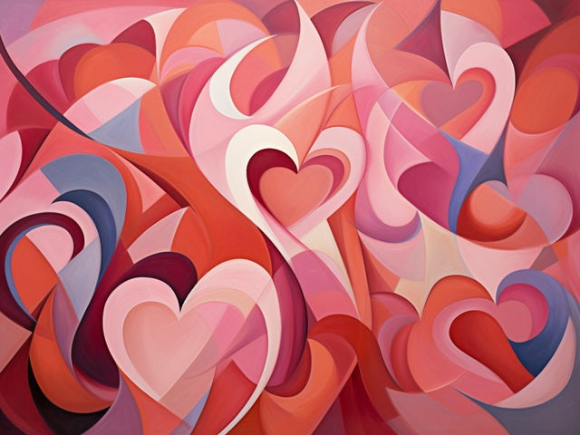 Whimsical Love Abstract - Paint by numbers
