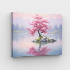 Bloeiende kersenboom - Verf op nummer canvas