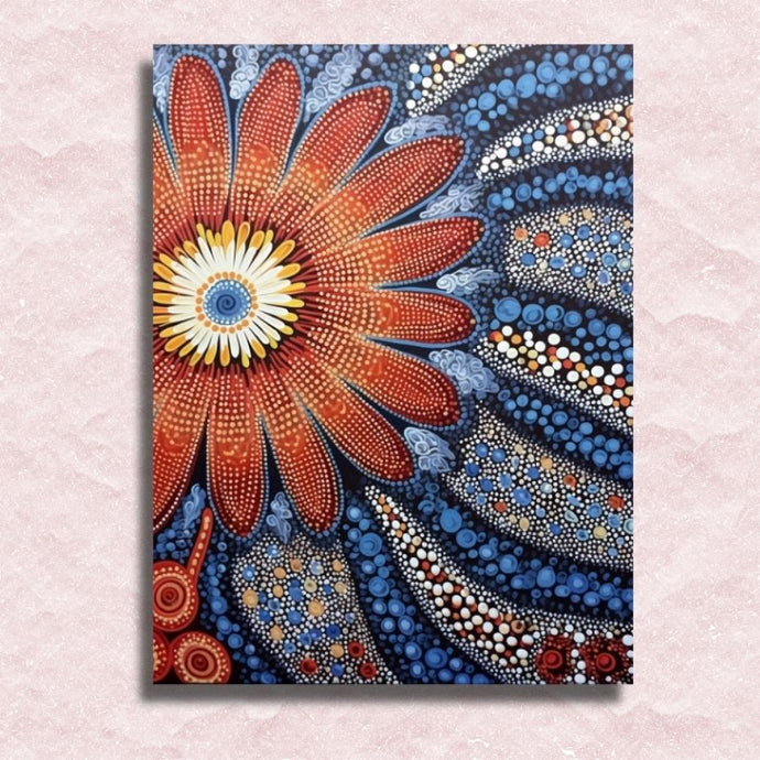 Aboriginal Art Flower Canvas - Paint by numbers