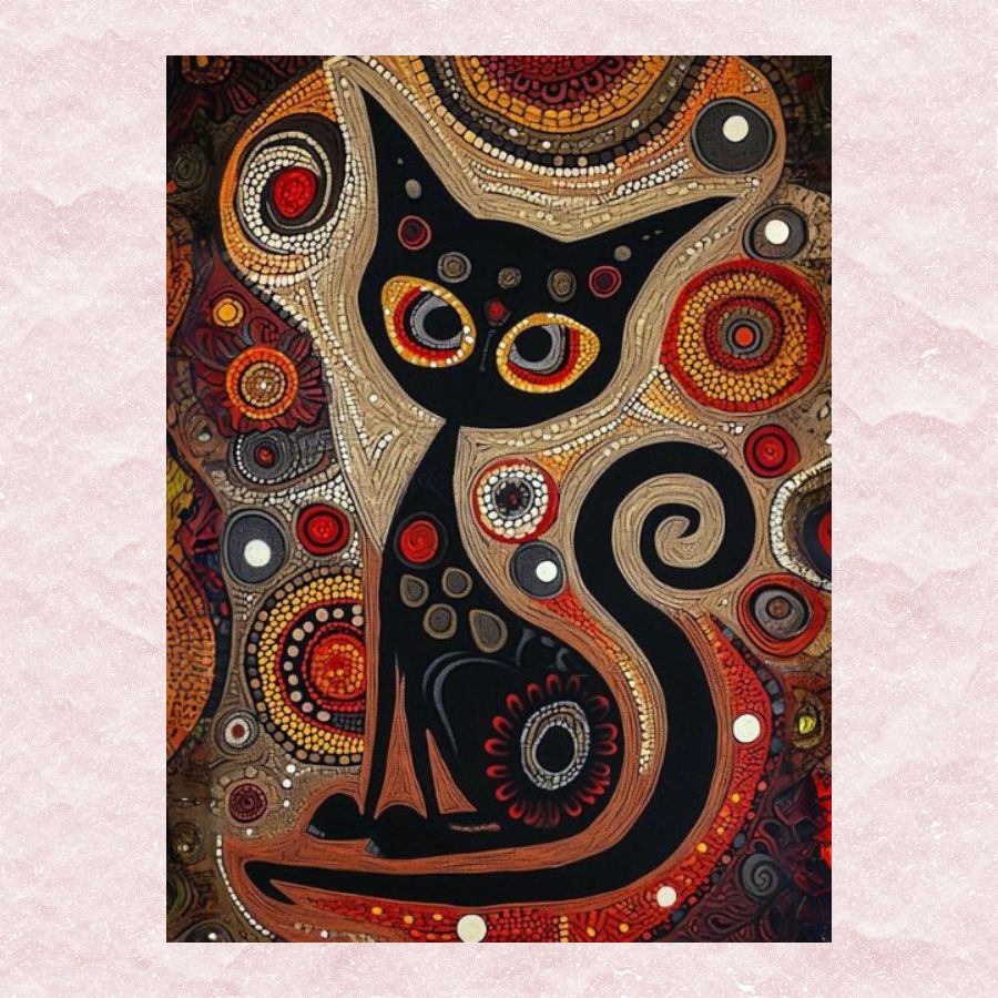 Aboriginal Cat Canvas - Paint by numbers