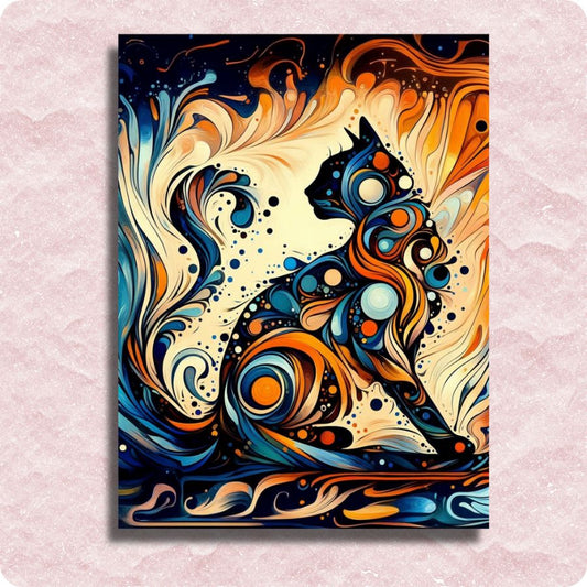 Abstract Cat Canvas - Paint by numbers