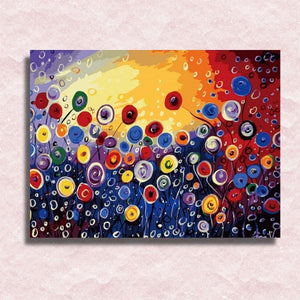 Abstract Poppy Flowers Field Canvas - Painting by numbers shop