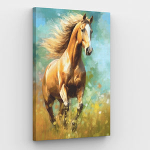 Schattig dravend paard - Verf op nummer canvas