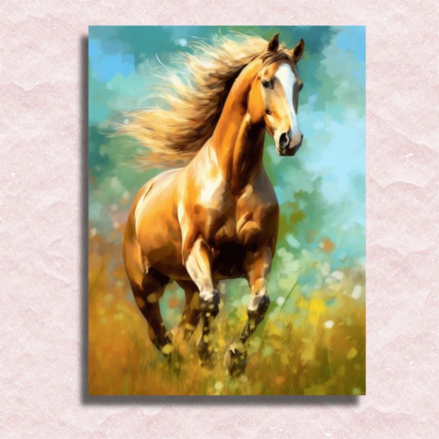 Adorable Trotting Horse Paint by Numbers Painting By Numbers Shop