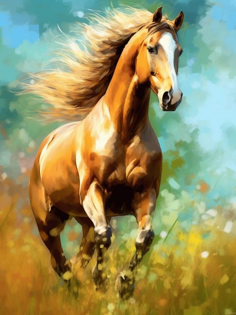 Adorable Trotting Horse - Painting by numbers shop