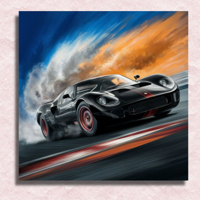 Amazing Black Racing Car Canvas - Paint by numbers