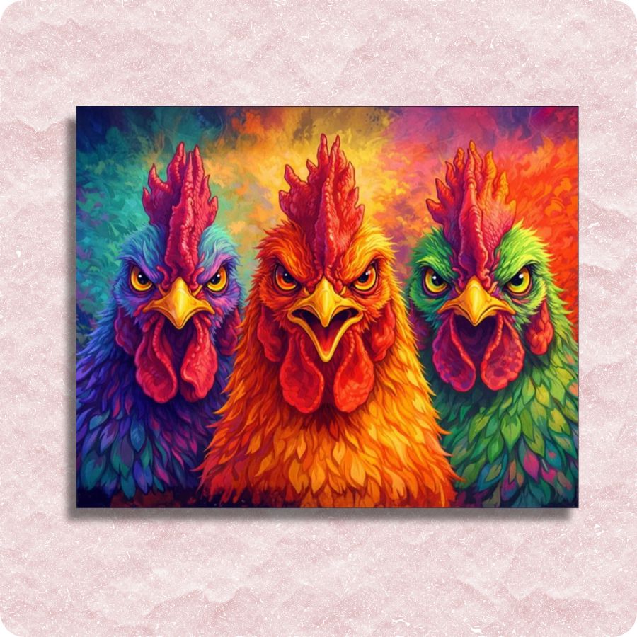 Angry Chicken Trio - Paint by numbers