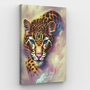 Approaching Leopard - Paint by numbers canvas